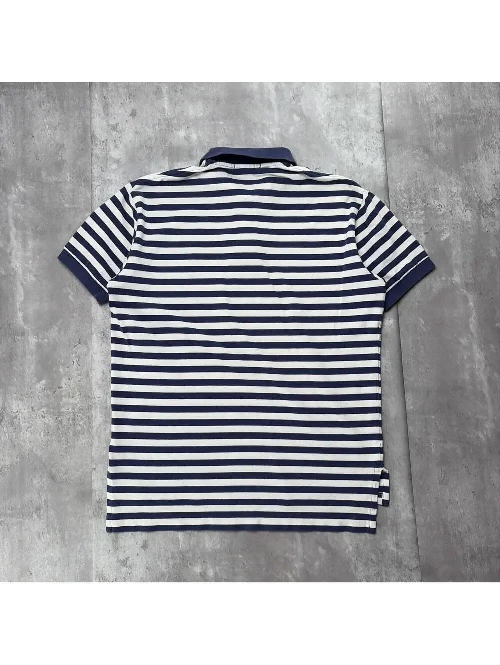 Vintage 90’s Navy Polo Ralph Lauren Grunge Striped Polo Shirt